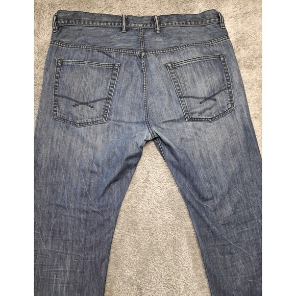 Gap Jeans Mens Sz 38x32 Straight Leg Denim Blue Stretch Distressed Original Fit - Picture 11 of 14